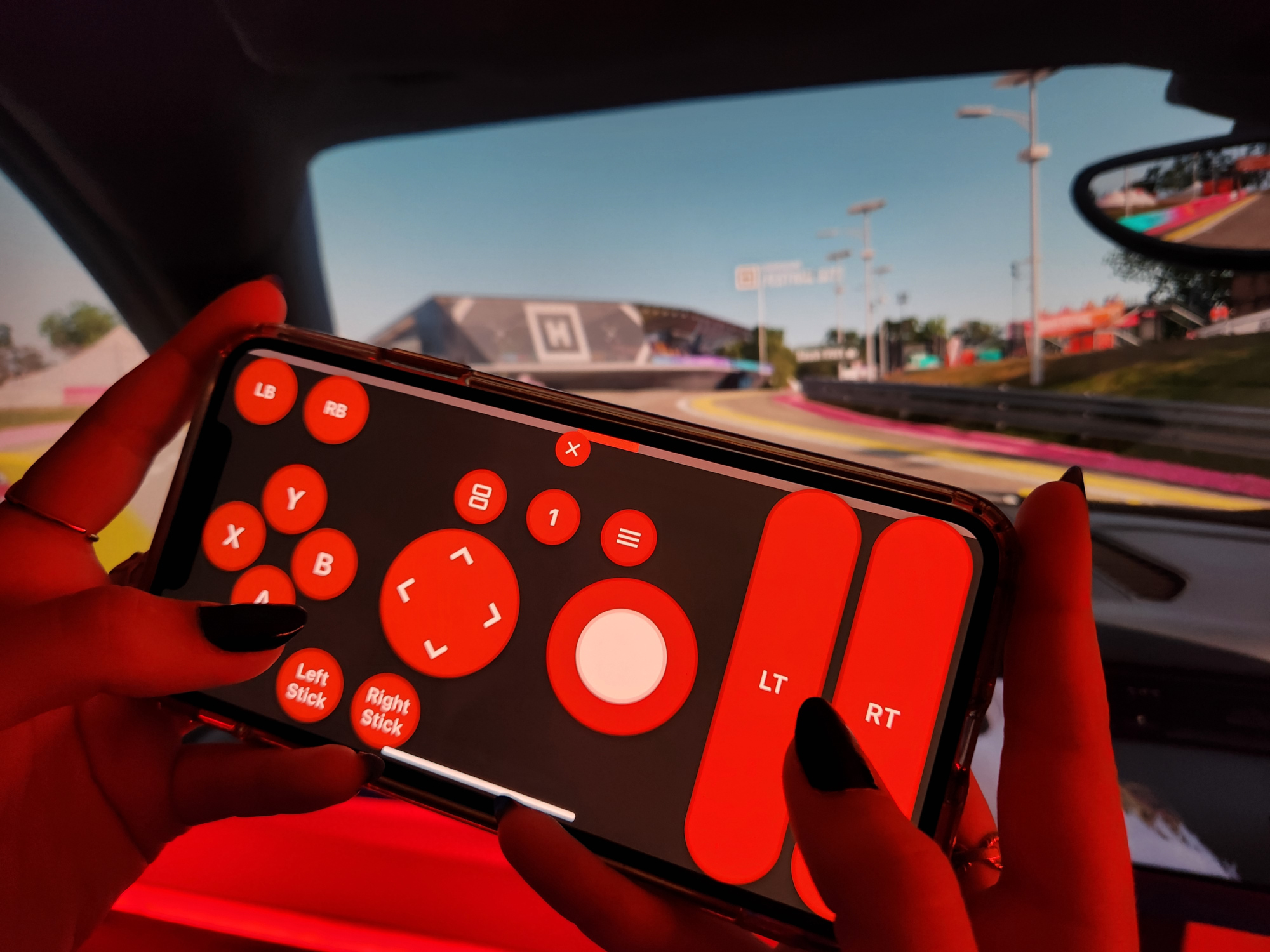 Remote Gamepad app used with a racing game